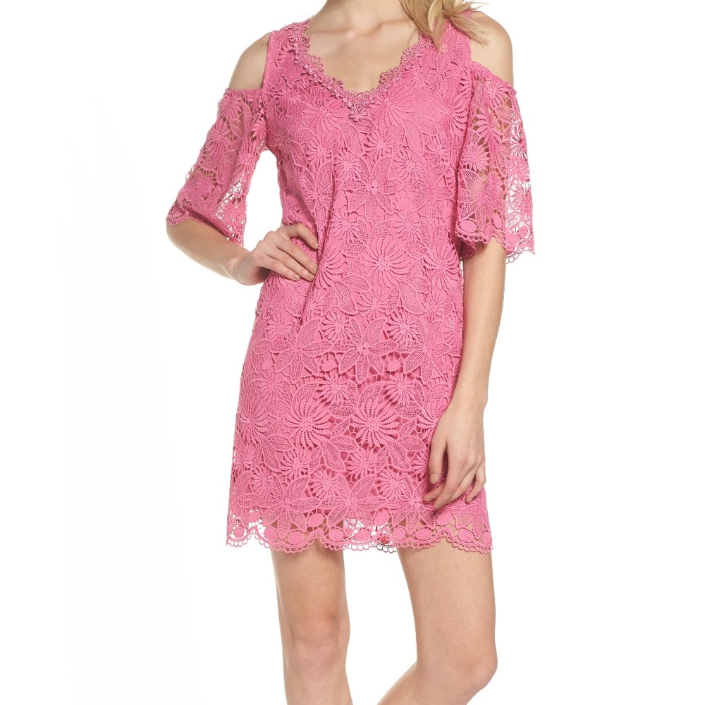 KOBI HALPERIN EDNA COLD SHOULDER LACE DRESS